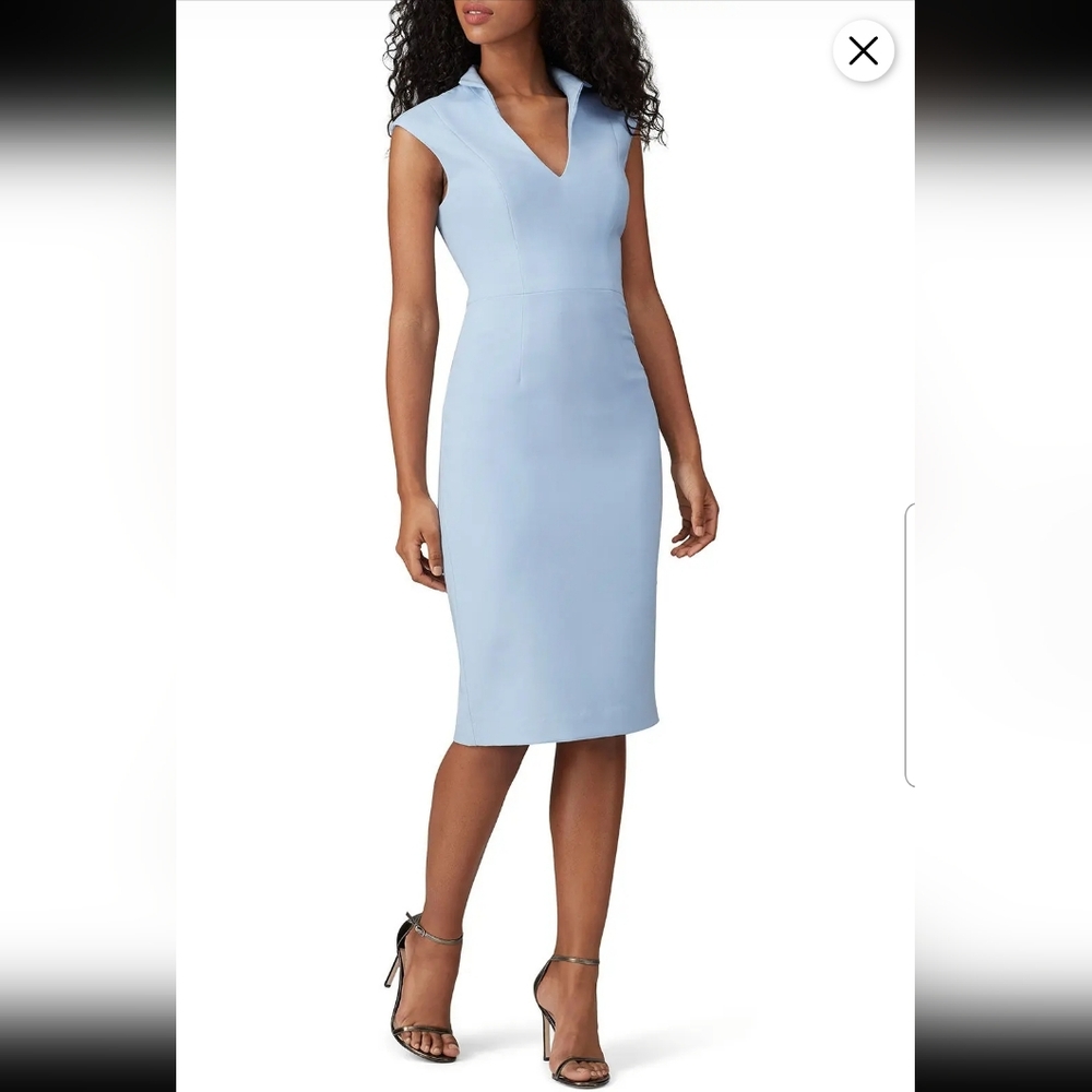 Black Halo London Sheath Blue Midi Tank Dress Size 2